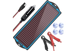 SUNAPEX 12V Solar trickle Charger,Battery Charger,Battery maintainer Portable Power Solar Panel Suitable for Car, Motorcycle, Boat, ATV,Marine, RV, Trailer, Snowmobile, etc.