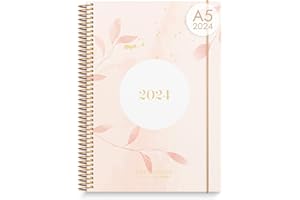 ‎BURDE Burde kalender 2024 | Life Planner Rosa Horizontal A5 | terminplaner 2024 buchkalender | 18. Dezember 2023 bis 5. Januar 2025 | auf Deutsch | Planer mit 1 Woche auf 2 Seiten | A5 Format