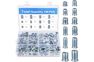 Gerrit 130 Pezzi Inserti Filettati, M6/M8/M10 Inserto Dado Boccole Filettate per Legno, Inserire Dadi Manicotto da Avvitare Filettato, Incassato Dadi Inserto Filettato in Legno