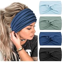Bandeau Large Femme - Coton/élasthanne - 6 Couleurs - Pour Yoga, Sport, Déco Cheveux - Accessoire Mode