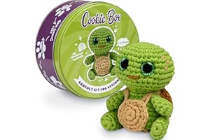 Cookie Box Kit Uncinetto per Principianti – Realizza un Amigurumi Fai-da-Te con Filato, Uncinetto, Imbottitura, PDF & Video – Regalo per Adolescenti e Adulti – Turtle Hugo