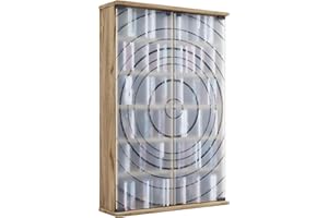 VCM Holz CD DVD Stand Regal | platzsparender CD Schrank mit 2 ESG-Sicherheitsglastüren für 300 CDs oder 130 DVDs oder 72-Videos | Maße: H. 92 x B. 60 x T. 18 cm | 10 Variable Einlegböden – Tilano L