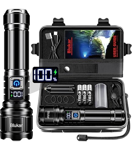 90000 lumen flashlight rechargeable 3 Pack LED Flashlights High Lumens, 90,000LM Super Bright Flashlight, Adjustable 5 Modes Powerful Flash Light with USB Cable, Waterproof Handheld for Home Camping Emergencies This led rechargeable flashlight has 5 different modes AOIZGMY 2 Pack 90000 Lumens