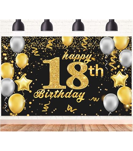 HOWAF 21. Geburtstag Banner Schwarz Gold – Extra Langes Stoffbanner 9x1,2 Ft Für Foto-Hintergrund & Partydeko