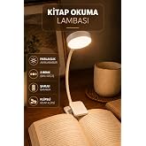 Şarjlı Ayarlı Klipsli Mini Kitap Okuma Lambası Mandallı Işık Masa Lambası Kitap Okuma Işığı AV3310