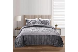 HOMEYA Edredón Borreguillo Invierno 240x260 cm para Cama 135/150, Reversible Franle Sherpa, Relleno Microfibra, Nórdico Cálido Suave, con 2 Fundas de Almohada 50X70 cm