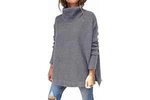 Hormtaer Pullover Damen Winter Rollkragenpullover Warm Oversized Strickpullover Rollkragen Stricken Pulli Grobstrickpullover Sport Sweatshirt Casual Lose Langarm Oberteile