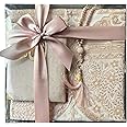 Tekbir Muslim Prayer Rug and Prayer Beads Elegant Complete Islamic Gift Set | Ramadan Gifts | Soft Islamic Prayer Rug | Islamic Gifts | Prayer Mat, Spiritual Gift Box with 50 Surah (PINK)