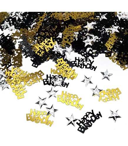 LEEQBCR 200 PCS Coriandoli 30° Compleanno Decorazione,30° Compleanno Donne Uomini Coriandoli,Decorazione Tavolo 30° Compleanno,Coriandoli Sparso Decorazione Compleanno Oro Nero,Coriandoli Glitterati