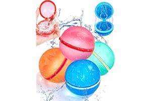 BOPICOKOK Globos de agua reutilizables, Globos de Agua Llenado Rapido, Juegos de Agua, Juguetes de Verano Aptos para Exteriores, Playa y Fiestas Acuáticas, Juguetes piscina para Niños y Adultos(4 piezas)