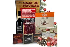IAMI Cesta Gourmet para Regalar M | Perfecta como Regalo Cesta Navidad de Empresas | Jamón Ibérico de Cebo + Vino Tempranillo + Crema de Morcilla y Crema de Sobrasada + Paté PX + Pack Polvorones + Bombones