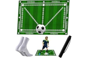 BOLOSHINE Tappetino da Allenamento per Calcio, 90x60cm Tappetino da Calcio Antiscivolo per Bambini/Adulti, Migliorare il Trattamento Della Palla e il Dribbling, Regali per Gli Appassionati e Bambino