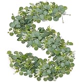 2 Pieces Artificial Eucalyptus Garlands, 1.8 m Green Garland Hanging Eucalyptus, Artificial Eucalyptus Decoration with Green
