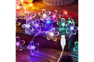 ENLACE LED-ljuskedja körsbärsblommor, 3 m, 20 LED-ljuskedja blommor med USB