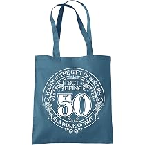Borsa Regalo Per 75° Compleanno, Con Manici In Cotone, 42x38 Cm, Capacità 10 Litri, Design Divertente