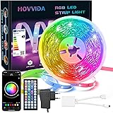 HOVVIDA Striscia LED 10M, 1x10M, 24 LED/Metro, 24V RGB LED, 240 LED, APP e Telecomando, Sincronizzazione Musicale, Modalità d