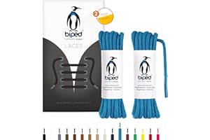 ‎BIPED biped LACES 2 Paar runde Schnürsenkel aus Baumwolle ø 3,5 mm - reißfeste Qualitäts- Schuhbänder für Lederschuhe, Stiefel, Sneaker - für Freizeit und Sportschuhe - made in EU z2901(blau,60 cm)