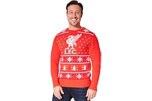 LIVERPOOL F.C. Liverpool FC Christmas Jumpers for Men Teenagers Warm Cosy Football Xmas Jumper M-3XL - Liverpool Gifts for Men
