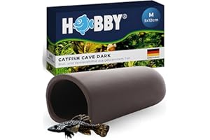 HOBBY Aquaristik Catfish Cave M I 5 x 12 cm I Brut- und Versteckhöhle aus gebranntem Ton für Welse I Aquarium Dekoration I Deko Höhle für Welse, Krebse und Garnelen I natürliches Aquariumzubehör