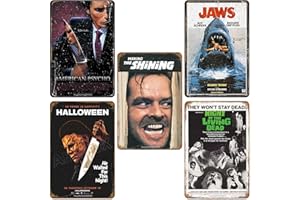 AHZFOX Película de terror decoración película de suspenso cartel Vintage Metal estaño signo hogar Pub hombre cueva decoraciones de pared 8 "x 12" 5 uds