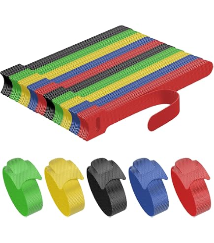 PolyMath 6-teilig Justierbare Kabelbinder Set - Wiederverwendbare Nylon-Binder 20-80 Cm Für Kabelmanagement