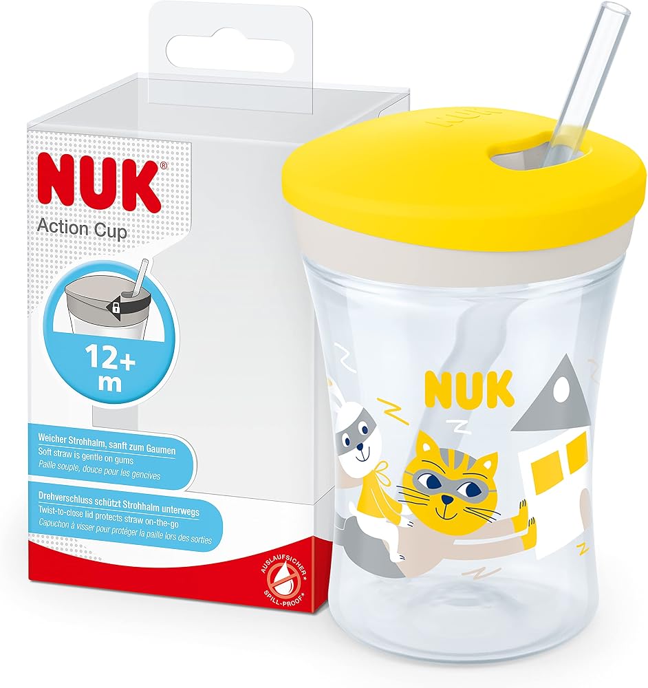 NUK Action Pipetli Bardak, 230 ml, Kedi