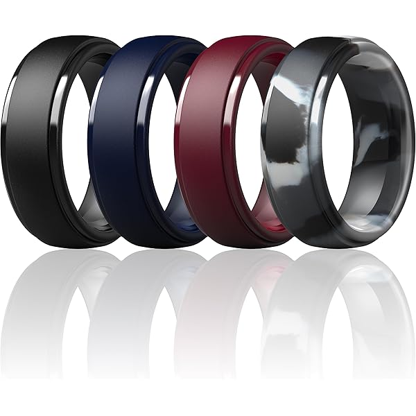 リングセット ThunderFit Women's Silicone Wedding Rings, Rubber Engagement
