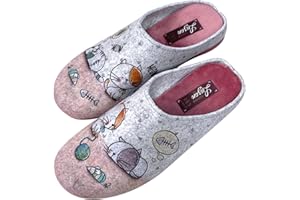JOMIX Kapcie damskie zimowe kapcie filcowe domowe buty termiczne poślizgu na zimę drukowanie zwierząt w Hiszpanii