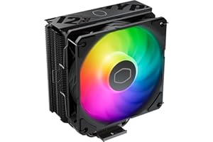 Cooler Master Hyper 212 Black Edition CPU Air Cooler, SF120R RGB Fan, 4 Heatpipes, Anodized Gun-Metal Black, Brushed Nickel Fins, RGB Lighting for AMD Ryzen/Intel LGA1151