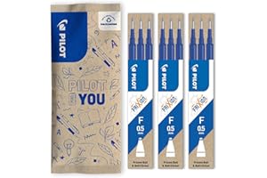PILOT - Set de 3 recambios FriXion - Recambios para bolígrafos borrables - Compatibles con FriXion Ball y FriXion Ball Clicker - Azul - Punta fina (9 recambios)