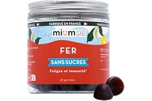 MIUM LAB GUMMIES EXPERTISE Mium Lab - Fer Breveté 14mg (100% des besoins) AB-Fortis® Micro-encapsulé - Enfants & Adultes - 3 à 6 semaines - Fatigue & Immunité - 42 gummies sans sucre - 100% Français - Goût Fruits Rouges & Yuzu