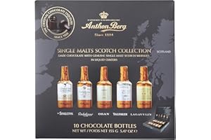 Anthon Berg 10 Single Malt Scotch Whisky Liqueurs, with a Delicious Chocolate filling, 155 g (Pack of 1)