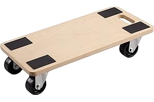 Metafranc Wózek transportowy 590 x 290 mm – nośność 500 kg – sklejka – koła PP/wózek do mebli/wózek do transportu mebli/wałek do skrzynek z drewna / 822120 kolor drewna