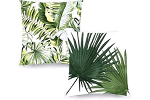 Decoratea Fundas Cojines 60x60 - Fundas de Cojín Decorativo (Juego de 2) para Sofá, Cama, Silla, Salón, Coche. Muy Suaves, Modernas y con Cremallera Invisible (Estampación Tropical)