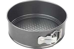 Chef Aid Non-Stick Spring Form Cake Tin, Round Cake pan with Loose Base for Easy Release, Fridge and Freezer Safe. Grey, 19cm, 7.5 inch