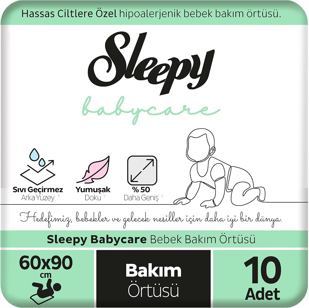 Sleepy Babycare Bebek Bakım Örtüsü 60x90 cm 10 Adet