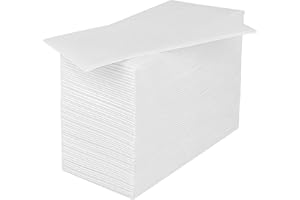 SUZZYVINE Paper Towel Linen Feel Disposable Guest Hand Towels for Bathroom,Dinner and Wedding,White Napkins Soft and Absorben,20×40cm,Pack of 100