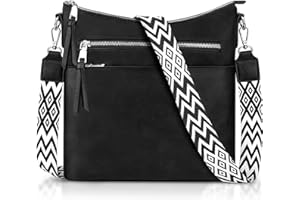 LUROON Umhängetasche Damen Mittelgroß, Leicht Leder Handtasche Damen Kleine mit Vielen Fächern Crossbody Bags Damenhandtasche mit Verstellbar Breitem Schultergurt