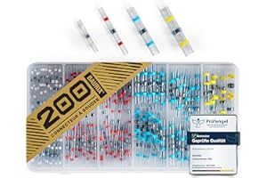 BAURIX® Set de connecteur à souder [200 pièces] - Connecteurs electrique IP67 pour connexions de câbles étanches - Cosse thermorétractable - Connecteur electrique etanche - Cosse soudure