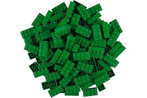 Lego® Stenar gröna – 100 stycken 2 x 4 byggstenar – Lego® Classic Basic – Modellnummer 3001 – Perfekt för kreativa byggprojekt och projekt