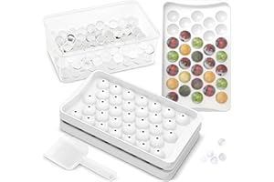 KICHLY 3 Bac à glaçons sphériques - Machine à glaçons pour congélateur - Sans BPA - Idéal pour rafraîchir cocktails, whisky, café - Démoulage facile (White, 33)