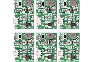 LAOMAO Lot de 6 convertisseurs DC-DC Boost 18650 - Batterie au lithium - Décharge de charge - Module intégré - 3,7 V 5 V 9 V 24 V - Convertisseur Step Up réglable