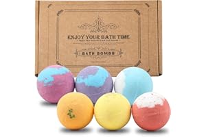YLADY 6x60g Bombe da Bagno regalo set donna, naturali bomba da bagno bolle per bagno spa kit bombe da doccia, bath bomb bambini sali da bagno rilassanti