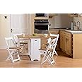 Furniture 321 Santos Butterfly Folding Dining Set in White/Distressed Waxed Pine