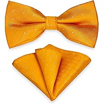 Set Cravatta Formale Completo Set 3 Papillon Classici Uomo Con Fazzoletto - Seta Jacquard Per Matrimonio E Smoking Papillon Seta Jacquard Smoking - Foto 5