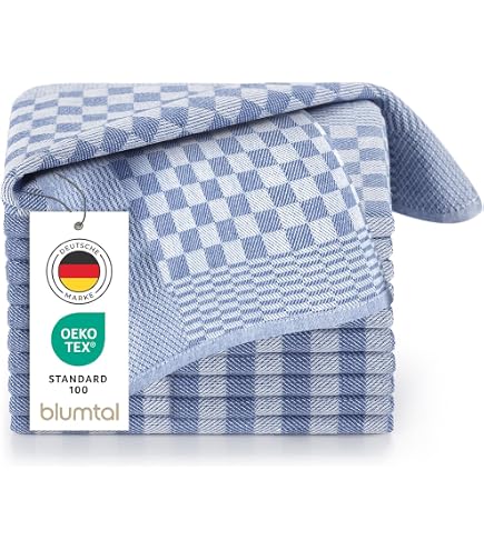 PY HOME Geschirrtücher-Set – 8 Stück, 100% Baumwolle Waffelstoff, Super Saugfähig, 43,2x63,5 Cm