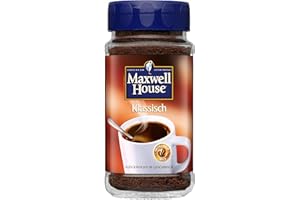 Maxwell House Klassisch löslicher Bohnenkaffee, Instant Kaffee, 200 g im Glas, für 112 Getränke