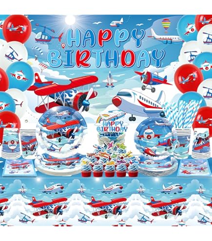 Airplane Cake Topper, 24 PCS Cupcake Toppers Aeroplano, Decorazione della Torta Aeroplano, Topper per Torta Aeroplano Per Compleanni, Feste, Matrimoni, Baby Shower (Aereo