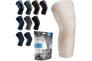 POWERLIX Wsparcie kolana dla kobiet, mężczyzn, opaska uciskowa na kolano, na zapalenie stawów, ból stawów, uraz więzadła, zapalenie ścięgna, do biegania, przysiadów, sportu, Beżowy L