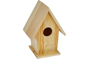 GLOREX Bird House, FSC Pine, Wood, Natural, 19 x 14.5 x 11 cm